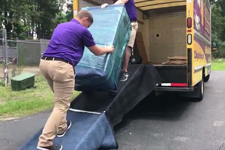 Loading the truck up the ramp